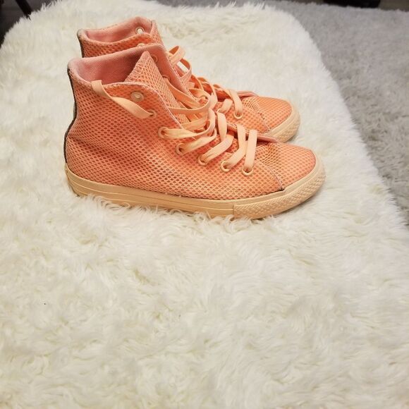 Converse Chuck Taylor High Top Orange Mesh Shoes *send offers* - Picture 5 of 8